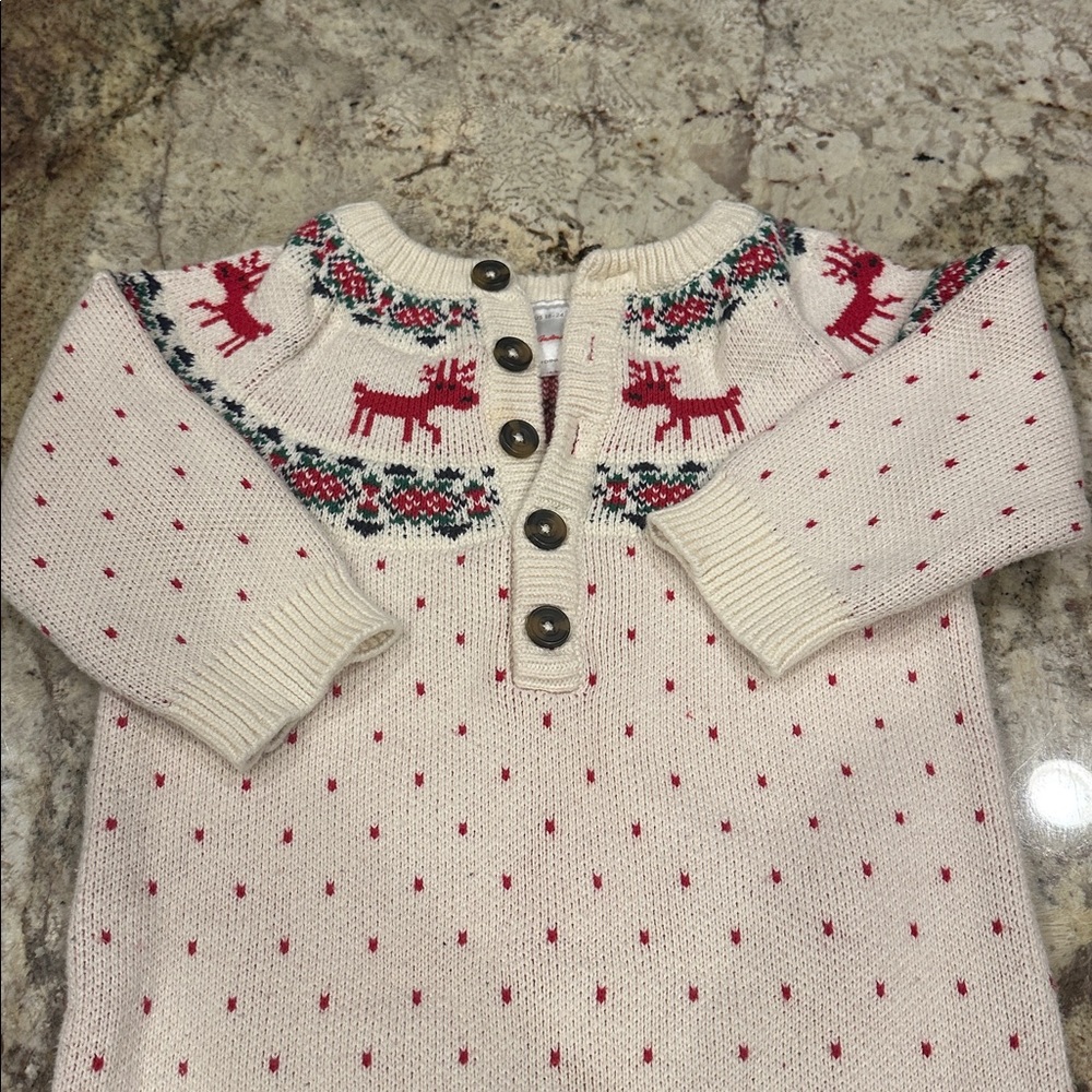 Hanna Andersson Cream and Red Knit